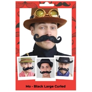Black Curled Moustache (Large)