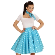 Turquoise 50s Polka Dot Skirt & Neck Scarf - Adult One Size