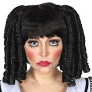 Black Doll Wig (Ringlets Cluster on a Bob) - Adult