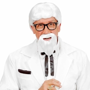 Kentucky Colonel Wig & Beard (White) - Adult 