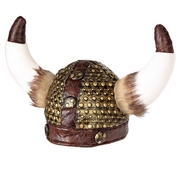 Viking Helmet with Fur (Soft Leather Look)