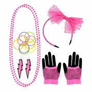 Pink 80s Accessories Set - One Size