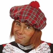 Scottish (Jimmy) Hat with Hair - Adult One Size