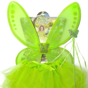 Green Fairy Dress Up Kit (Wings, Tutu, Wand) - Child One Size