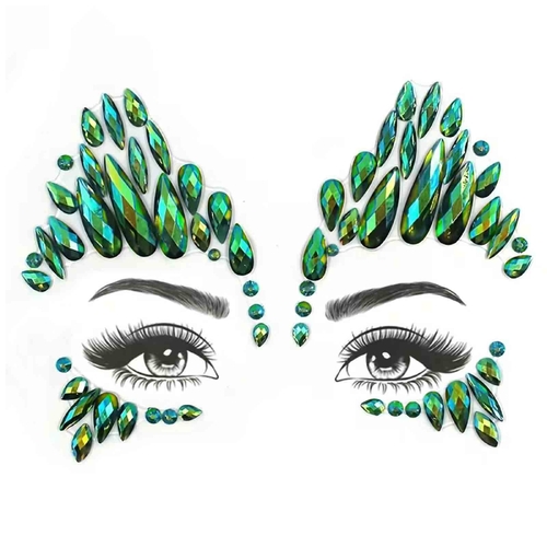 Poison Ivy/Mermaid Green Face Jewels
