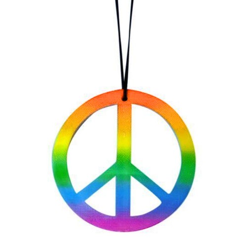Rainbow Peace Sign Necklace