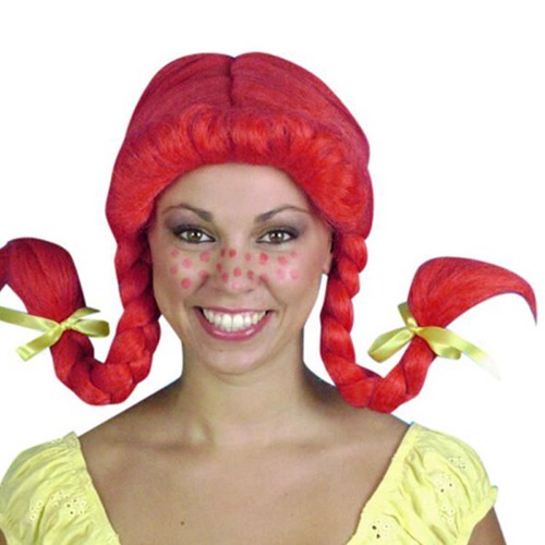 Red Plaits Wig - Adult One Size