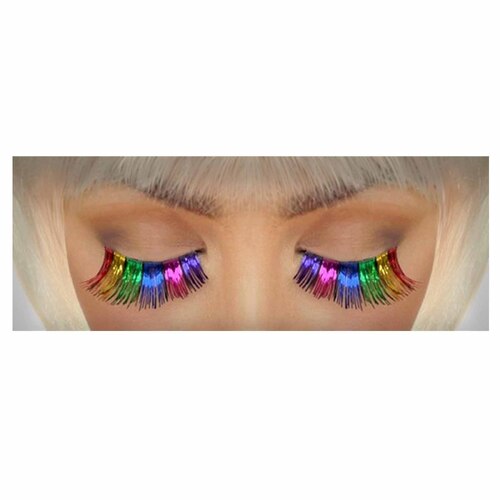 Rainbow Tinsel False Eyelashes