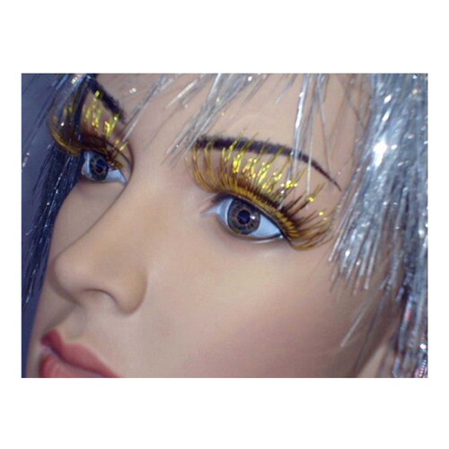 Gold Tinsel Foil False Eyelashes