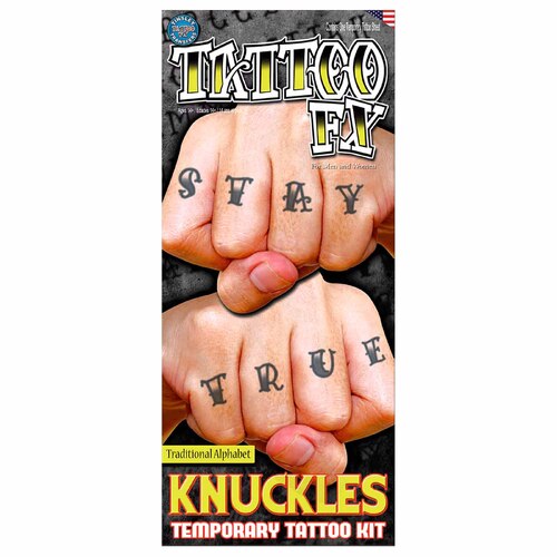 Knuckles Alphabet Temporary Tattoos (109 designs)