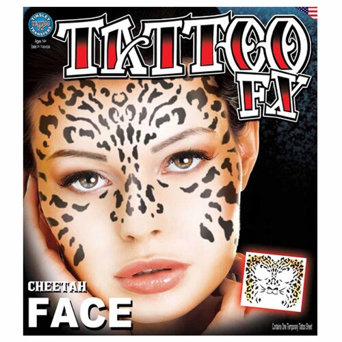 Tinsley Temporary Tattoo FX - Cheetah Full Face