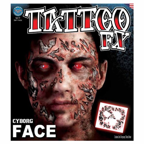 Tinsley Temporary Tattoo FX - Cyborg Full Face