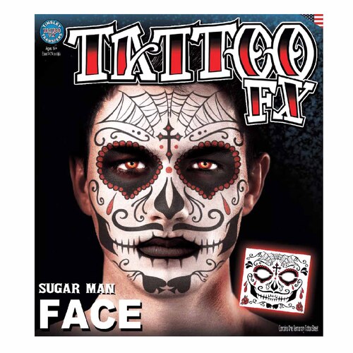 Tinsley Temporary Tattoo FX - Sugar Man Full Face
