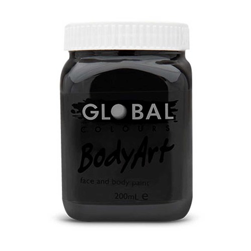 Global Body Art 200ml Jar Facepaint - Black