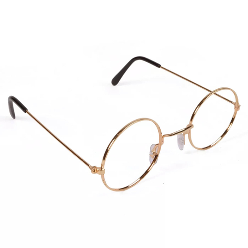 Rose Gold Round Glasses Clear Lenses (Santa) - Small