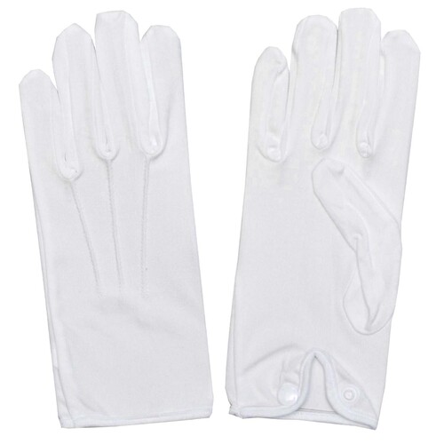 Short White Gloves with Snap (Santa Gloves)