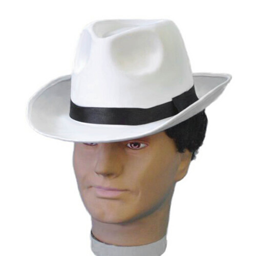 White Satin Gangster Hat