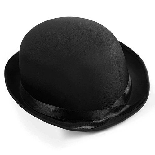 Black Satin Bowler Hat