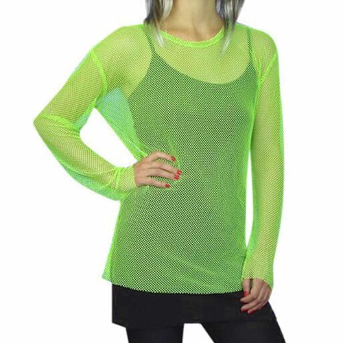80s Fishnet Top (Adult Size) - Neon Green