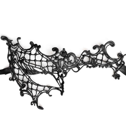Black Lace Masquerade Mask - Venetian