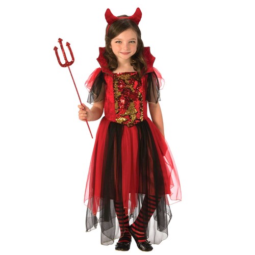 Colour Magic Devil Girl Costume - Child Large