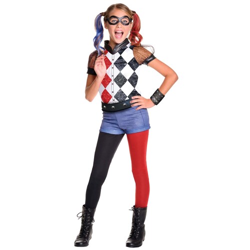 Harley Quinn Deluxe DCSHG Costume - Girls Size 6-8