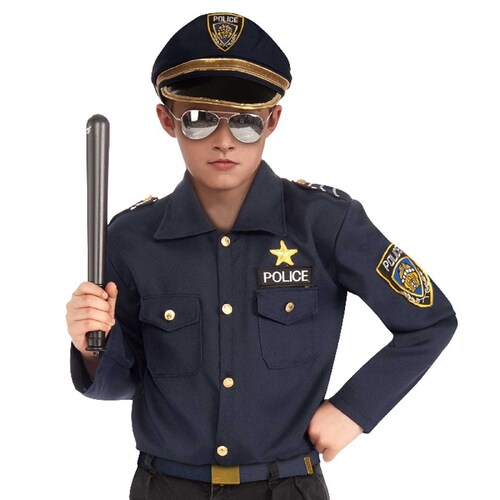 Police Officer Shirt & Hat Set - Child Large