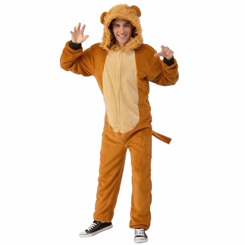 Lion Hooded Jumpsuit Costume - Adult Small-Medium