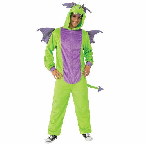 Green Dragon Hooded Jumpsuit - Adult Small-Medium