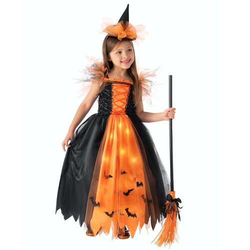 Orange Witch Light Up Costume - Child Medium