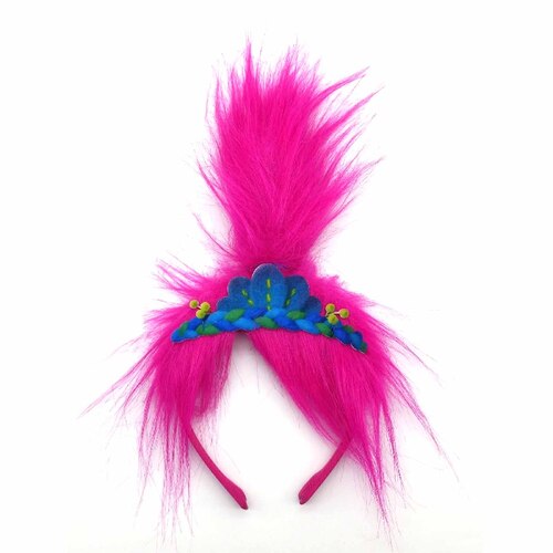 Poppy Headband with Hair & Felt Tiara (Trolls 3)