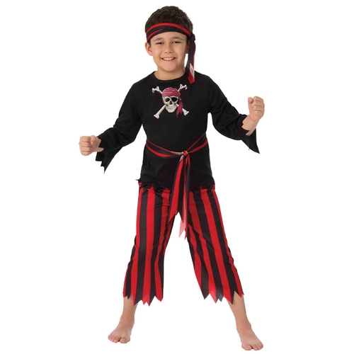Pirate Costume (Black & Red) - Child 3-5 Years
