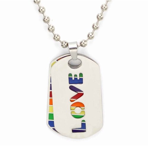 Rainbow Dogtags Necklace - LOVE