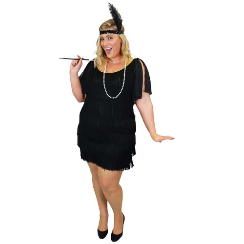 Gatsby Black Flapper Costume - Adult XLarge