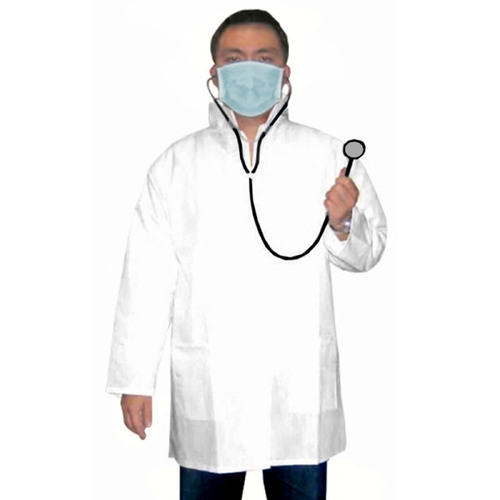 Mad Doctor Lab Coat, Mask & Stethoscope
