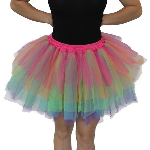 Rainbow Tulle Tutu Skirt - Adult