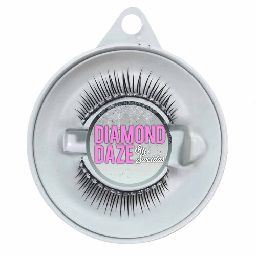 Black Tapered False Eyelashes with Diamonte Lid Line