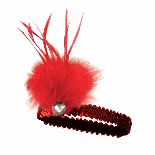 20s Flapper Sequin Headband - Red