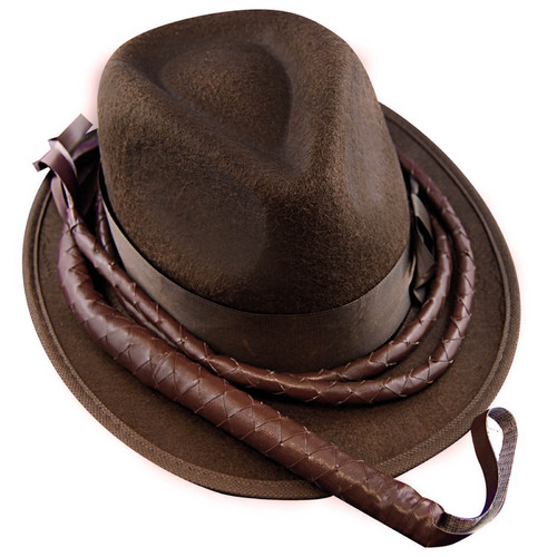 Indiana Hat with Whip - Brown Feltex