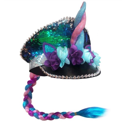 Festival Hat - Sequin Unicorn with Plait