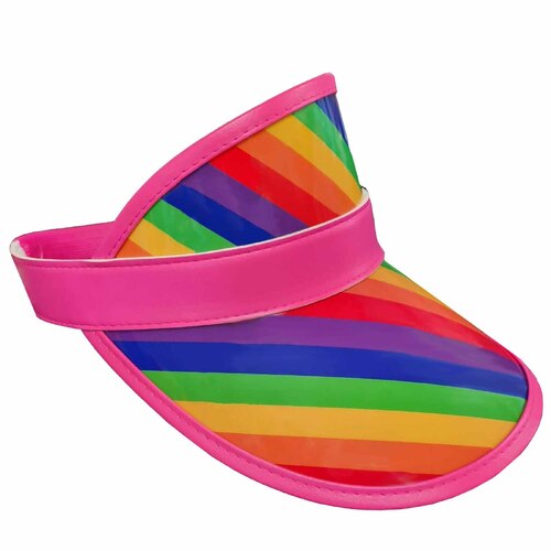 Rainbow Visor Hat (Pink Trim)