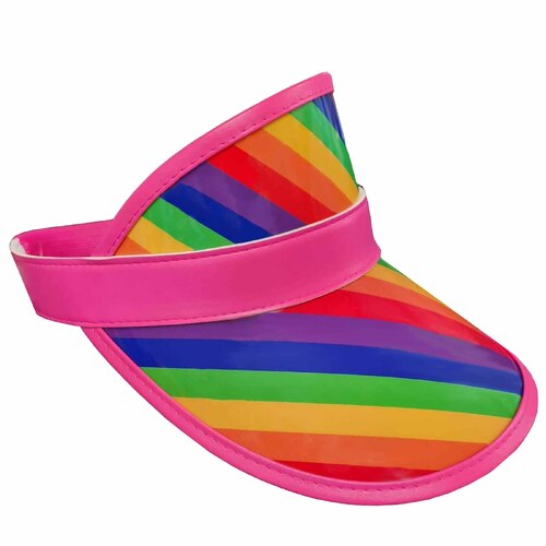 Rainbow Visor Hat (Pink Trim)