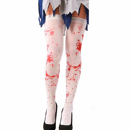 Blood Splattered Thigh High Stockings - Adult
