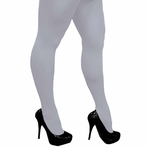 White Opaque Tights - Adult