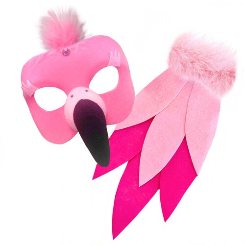 Deluxe Animal Mask & Tail Set - Flamingo