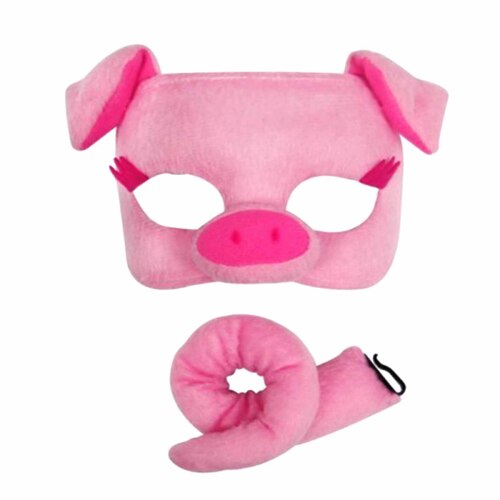 Deluxe Animal Mask & Tail Set - Pig
