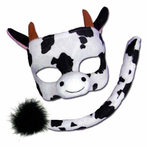 Deluxe Animal Mask & Tail Set - Cow