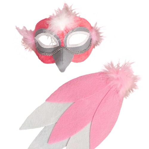 Deluxe Animal Mask & Tail Set - Pink Galah