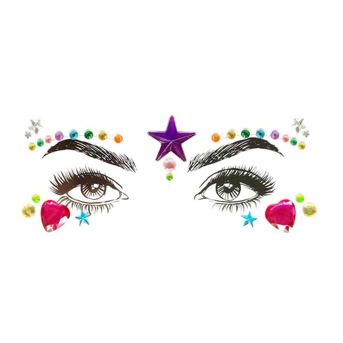 Face Jewels - Rainbow Hearts