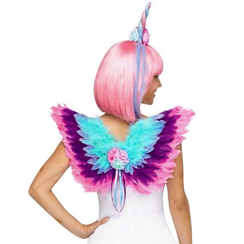 Unicorn Feather Wings & Horn Hair Clip Set